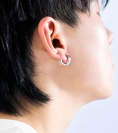 316L Surgical Steel Clip On Men Women Hypoallergenic Non-piercing Hoop Earrings